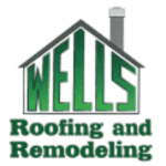 A logo of wells roofing and remodeling